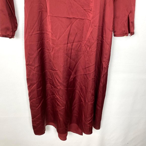 NWT Ted Baker London Neenha Long Sleeve Satin Midi Wrap Dress Red 1 - Picture 10 of 12